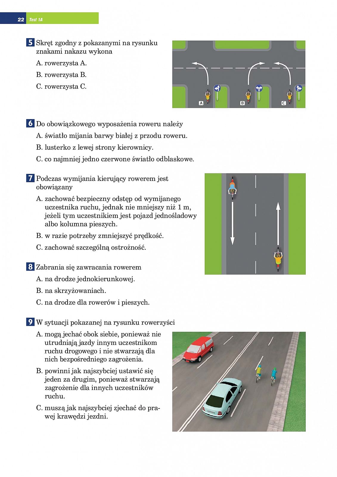 test na kartę rowerową 25 pytań